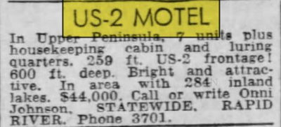 US-2 Motel - Sep 1957 Ad